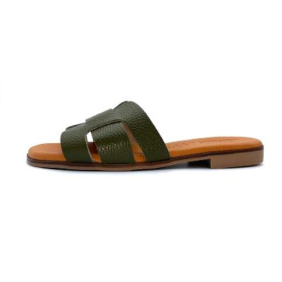 EMMA | Sandale plate Kaki